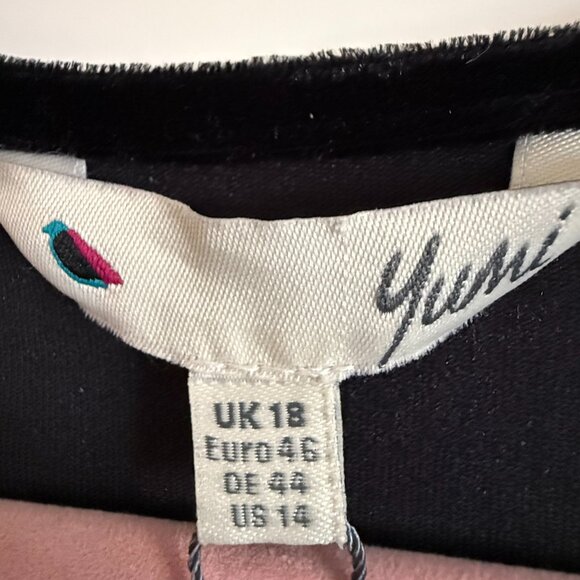 NEW Black Velvet Above Knee Dress 14-16 L - Picture 5 of 6